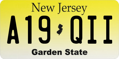NJ license plate A19QII