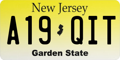 NJ license plate A19QIT