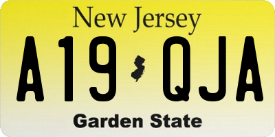 NJ license plate A19QJA