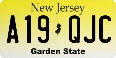 NJ license plate A19QJC