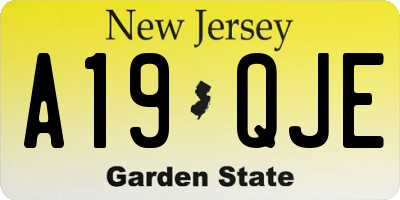NJ license plate A19QJE