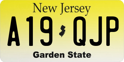 NJ license plate A19QJP