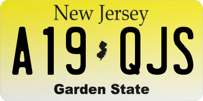 NJ license plate A19QJS