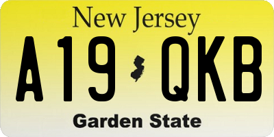 NJ license plate A19QKB