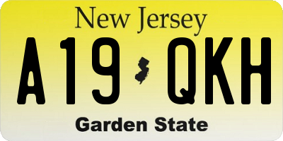 NJ license plate A19QKH