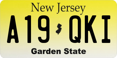NJ license plate A19QKI