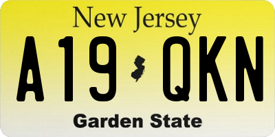 NJ license plate A19QKN
