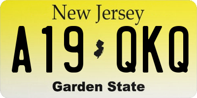 NJ license plate A19QKQ
