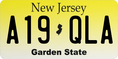NJ license plate A19QLA