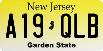 NJ license plate A19QLB