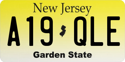 NJ license plate A19QLE