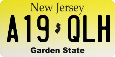 NJ license plate A19QLH