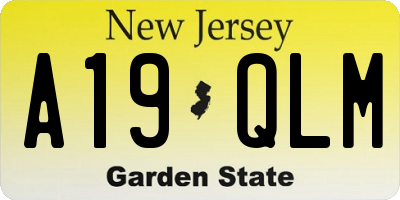 NJ license plate A19QLM