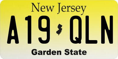 NJ license plate A19QLN