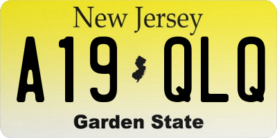 NJ license plate A19QLQ