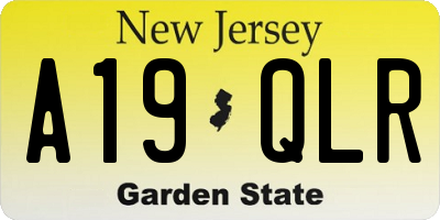 NJ license plate A19QLR