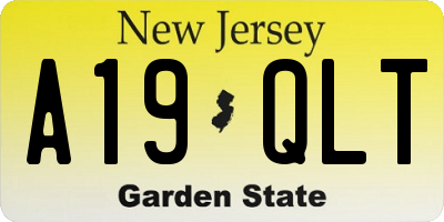 NJ license plate A19QLT