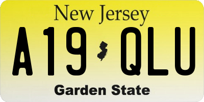 NJ license plate A19QLU