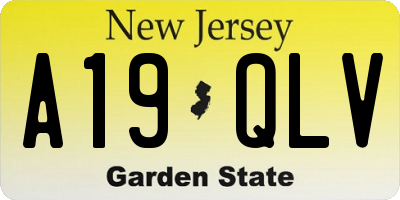 NJ license plate A19QLV