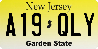 NJ license plate A19QLY