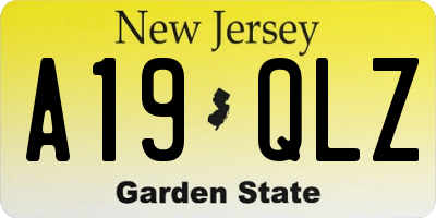 NJ license plate A19QLZ