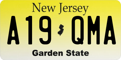 NJ license plate A19QMA