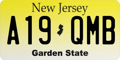 NJ license plate A19QMB
