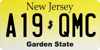 NJ license plate A19QMC