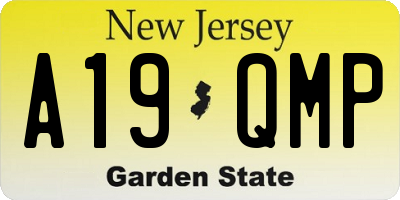 NJ license plate A19QMP