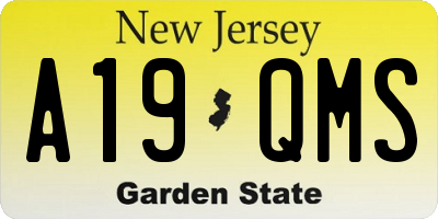 NJ license plate A19QMS