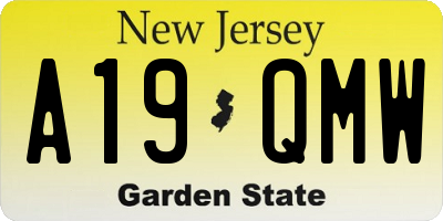 NJ license plate A19QMW