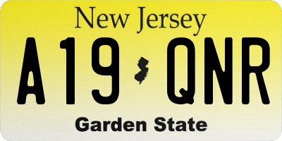 NJ license plate A19QNR