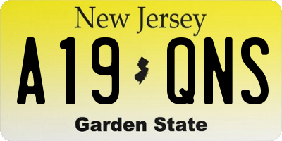 NJ license plate A19QNS
