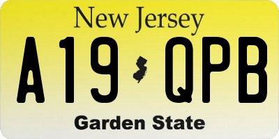 NJ license plate A19QPB