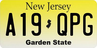 NJ license plate A19QPG