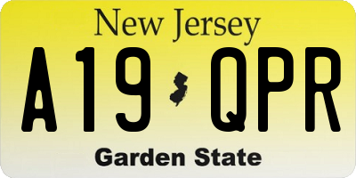 NJ license plate A19QPR