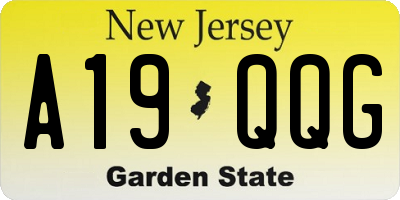 NJ license plate A19QQG