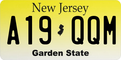 NJ license plate A19QQM