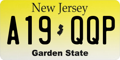 NJ license plate A19QQP