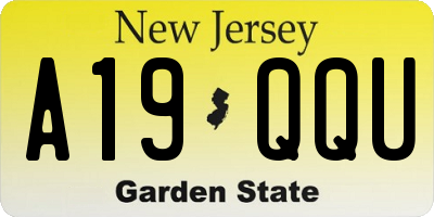 NJ license plate A19QQU
