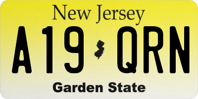 NJ license plate A19QRN