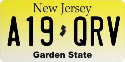 NJ license plate A19QRV