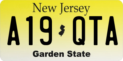 NJ license plate A19QTA
