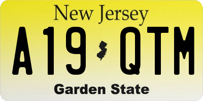 NJ license plate A19QTM