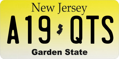 NJ license plate A19QTS