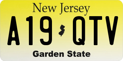 NJ license plate A19QTV