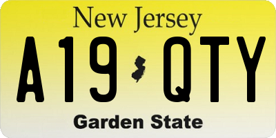 NJ license plate A19QTY