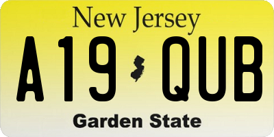 NJ license plate A19QUB