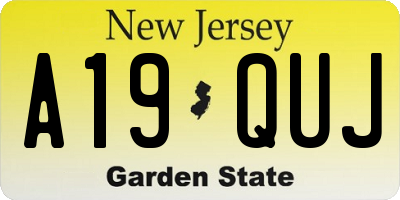 NJ license plate A19QUJ