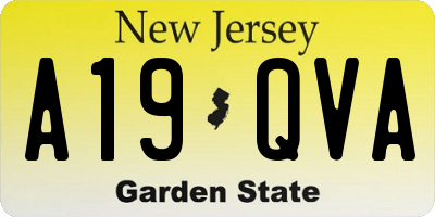 NJ license plate A19QVA